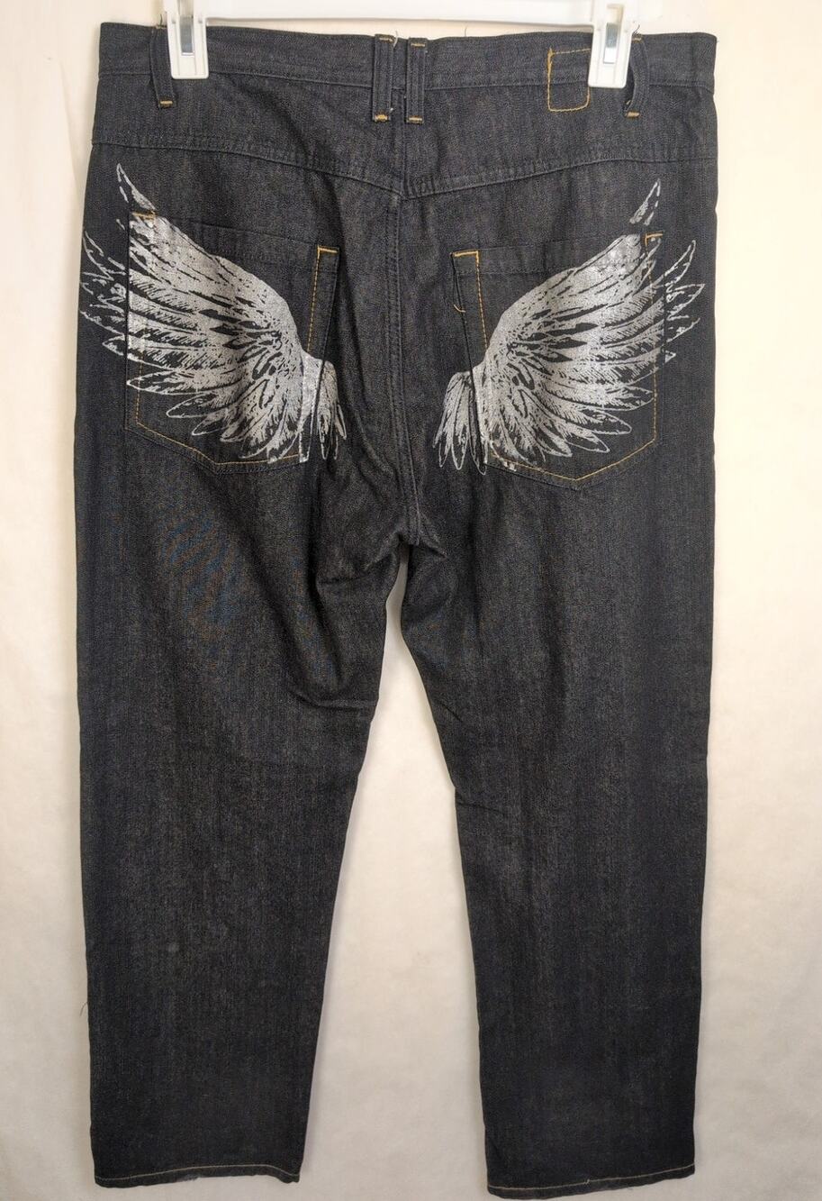 Vintage Kani Gold baggy wing pocket black jeans Size 36/34 Y2K Streetwear Retro